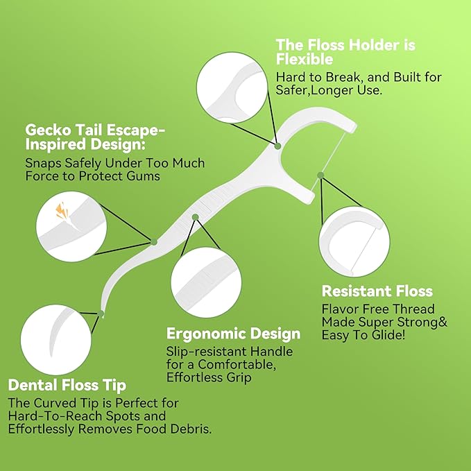 Floss Picks 300 Count Dental Floss Sticks Gen 5 Bulk Tooth Picks Flossers with Travel Case Toothpicks for Family Restaurant Adults Teeth Cleaning