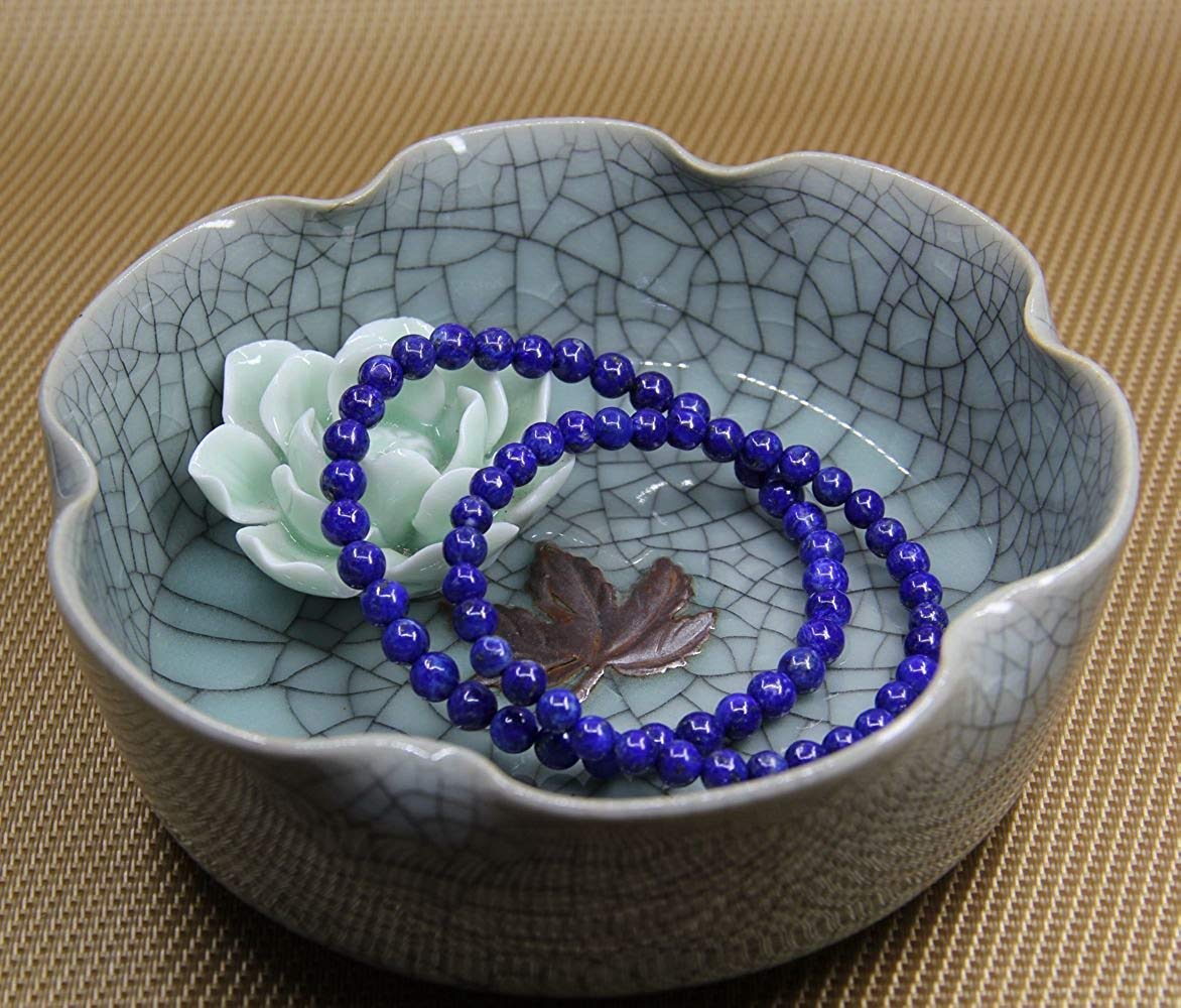 Angelstones Handmade Natural Lapis Lazuli Healing Gemstone 6mm Round Beads Stretch Crystal Bracelet 7 Inch Unisex