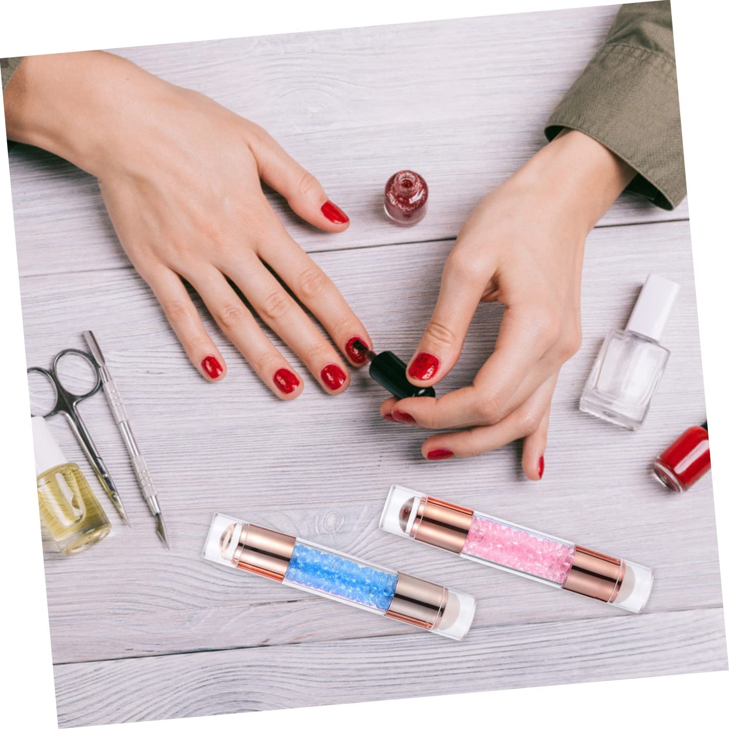2Pcs Dual-Ended Nail Art Silicone Stamper Set for Diy Manicure Clear Stamping Tools for Home and Salon Use