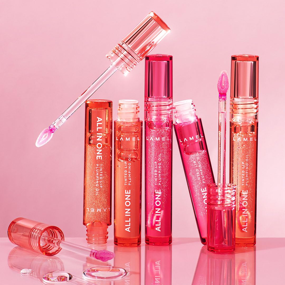 All-in-One Lip Tinted Plumping Oil - Universal Color & Moisture, Soft Balm for Day & Night Use, Lip Mask&Lip Gloss - Long-Lasting & Scented, Berry Ice 404-3ml/0.1fl.oz