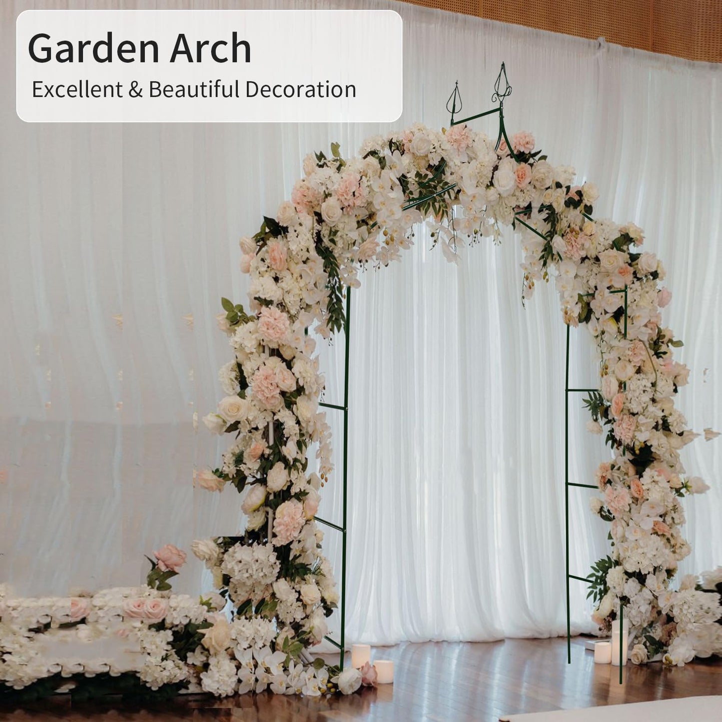 Thorise 8.3 Ft H x 4.6 Ft W Metal Pergola Arbor for Various Climbing Plant Wedding Garden Arch Bridal Party Decoration Wide Arbor