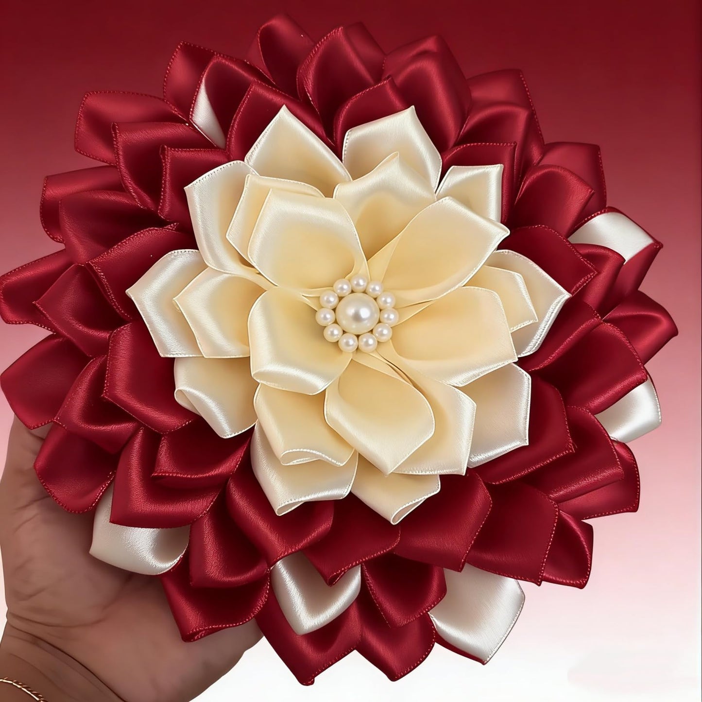 Pre-Cut Satin Ribbon Petals, 300 Pcs DIY Flower Making Supplies for Wedding Bouquets, Bridal Shower, Save Time & Boost Efficiency for Crafters, Beige