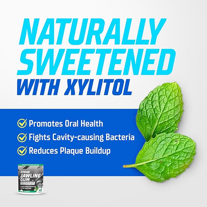 GYMGUM Jawline Gum Ultra Hard Chewing Gum | No Calories, No Sugar, No Artificial Sweeteners | Keto Friendly Mewing Gum for Jawline Training & Exerciser