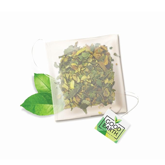 Good Earth Sensorial Blend Flavored Herbal Tea Ginger, Turmeric and Lemon, No Artificial Color, No Preservatives, 15 Bag (Pack of 5)