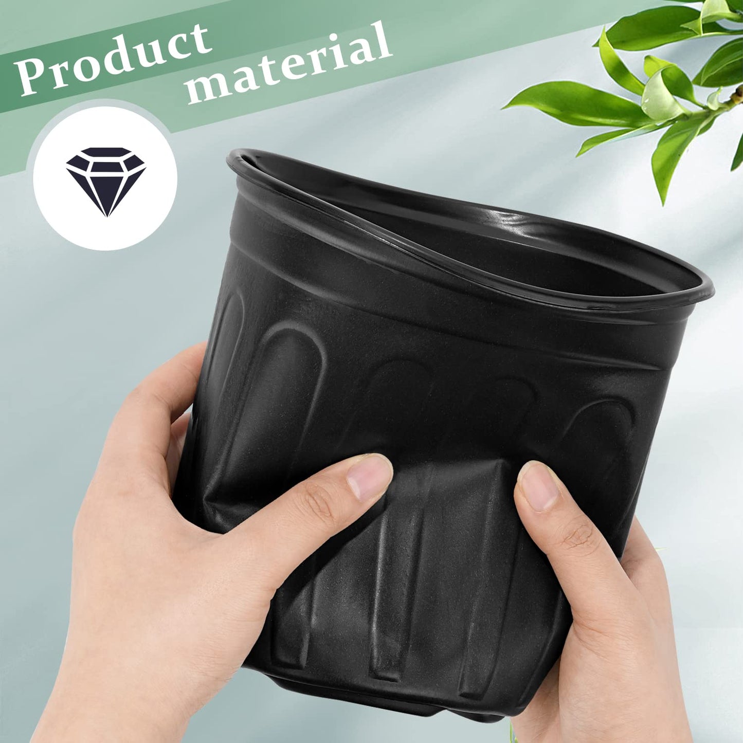 RAOOKIF 3 Gallon Pots for Plants, Flexible 1/2/3/5 Gallon Nursery Pot with Drainage, 3 Gallon Plastic Pots for Plants