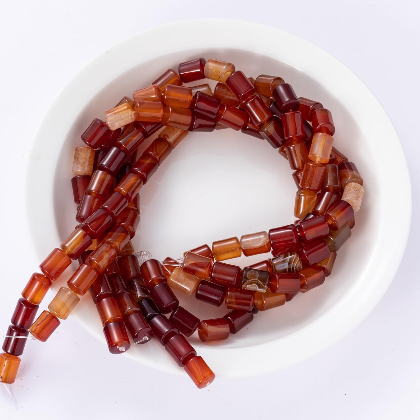 Natural Red Agate Cylinder Tube Beads 10x14mm 38cm/str Loose Semi Gemstone Stone Beads for Making Bracelets Necklace
