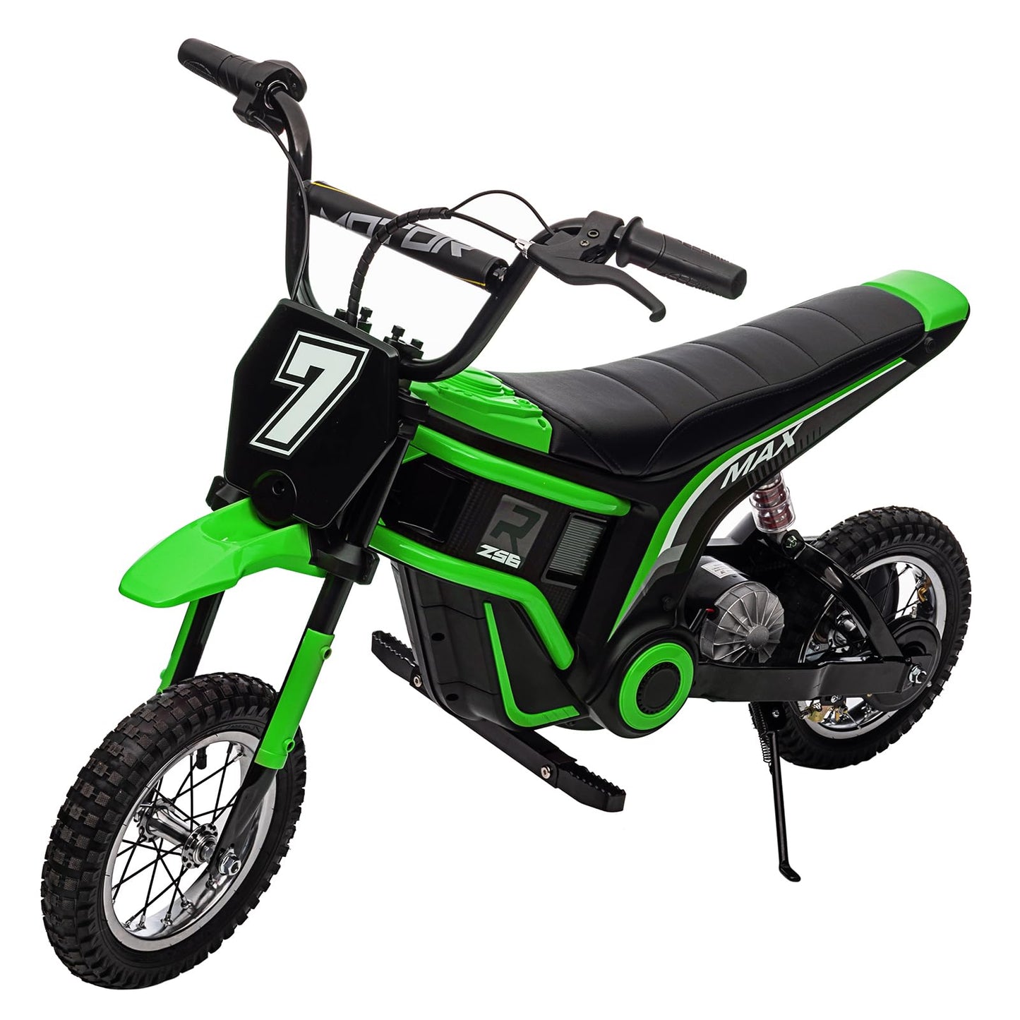 GarveeLife 24V Electric Dirt Bike for Kids 8-14, Motorcycle With Authentic Motocross Geometry, Rear-Wheel Drive, High-Torque Motor, Green