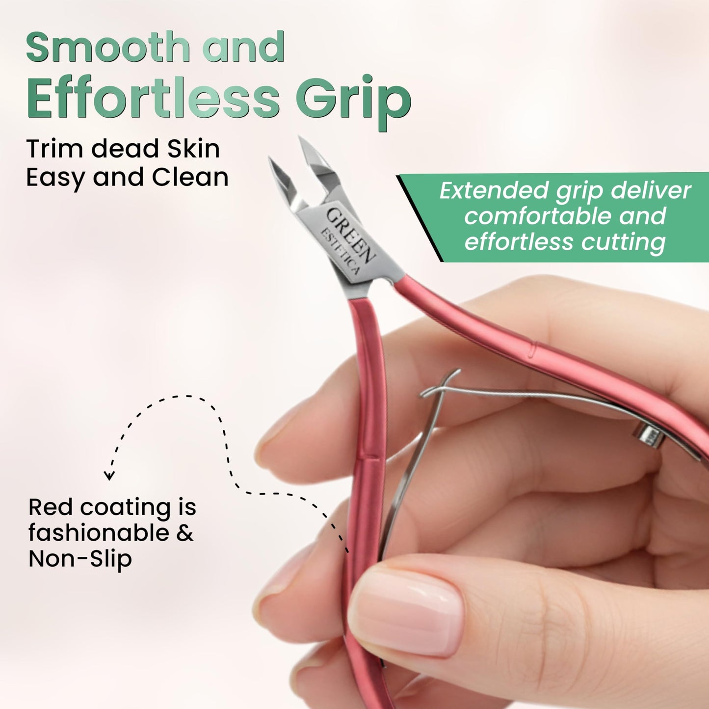 Professional Cuticle Trimmer Nail Cuticle Cutter Stainless Steel Cuticle Nippers with Sharp Blades of Cuticle Remover Clippers Manicure Tools Double Spring for Nail Care Pedicure Nail Tools (Red)