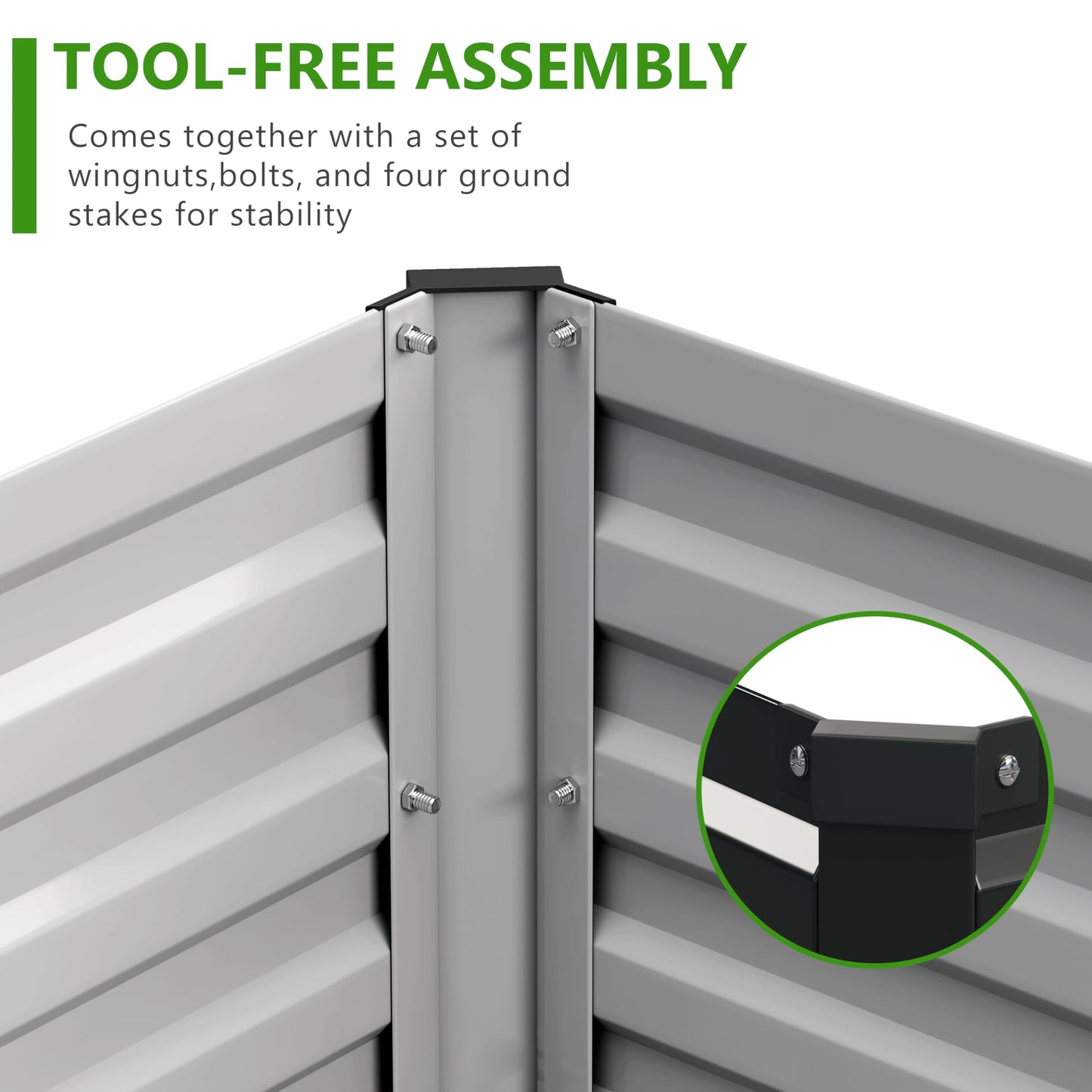 Easllre 2PCS 7x3x1ft Galvanized Raised Garden Bed,Outdoor Planter Box Metal Patio Kit Planting Bed for Vegetables Flowers Herb,Black