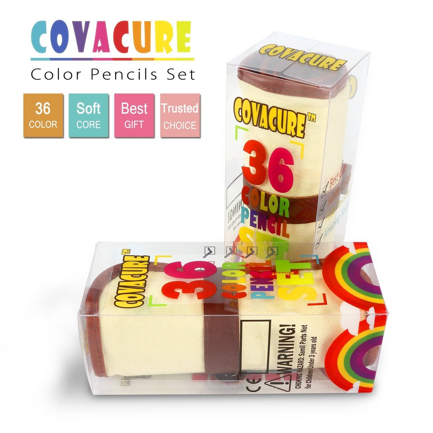 covacure Colored Pencils, Premier Color Pencil Set With 36 Colouring Pencils,Sharpener and Canvas Pencil Bag