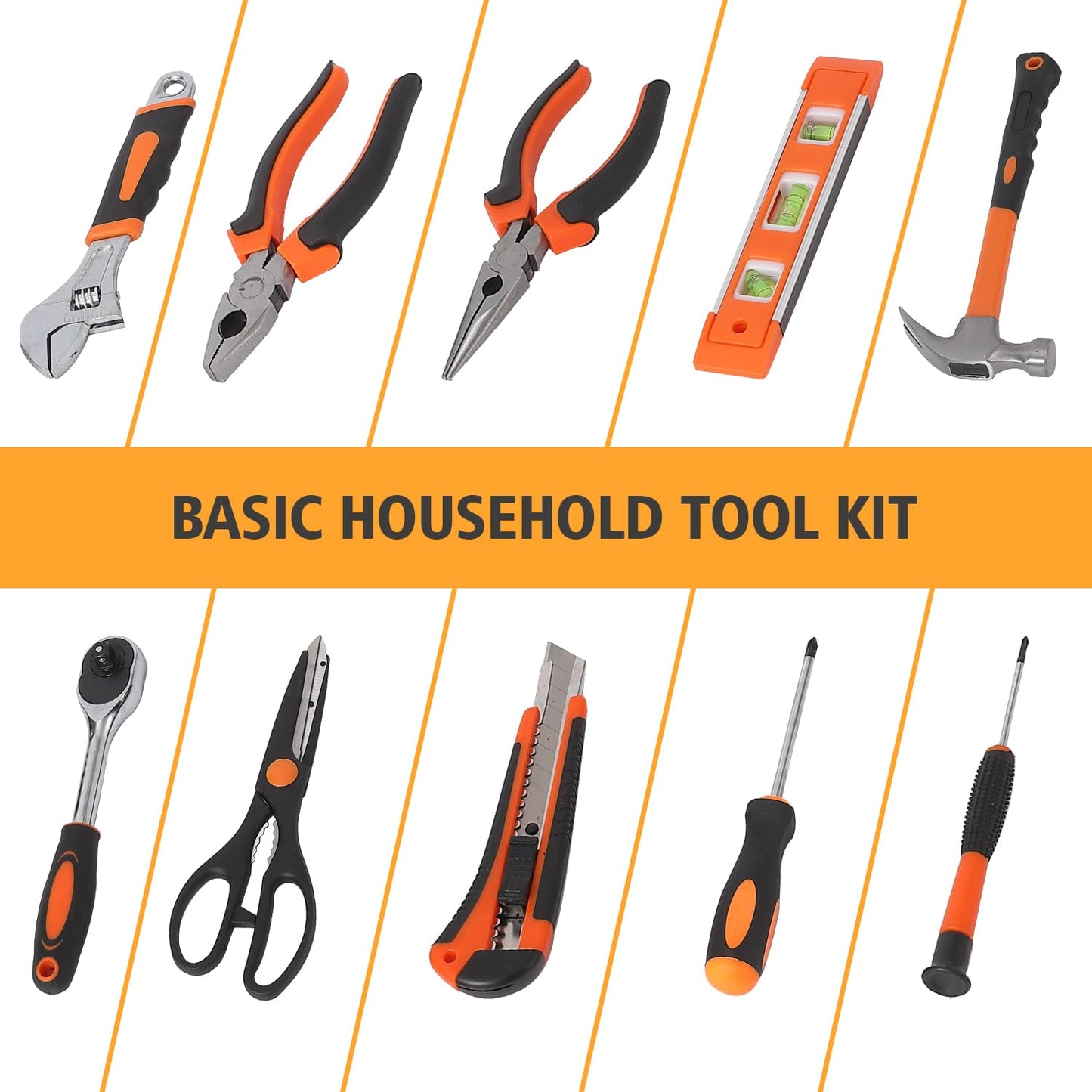 GarveeTech 247 Piece Tool Set, General Home/Auto Repair Tool Kit, Combination Package Mixed Tool Set Hand Tool Kit with Plastic Toolbox Storage Case