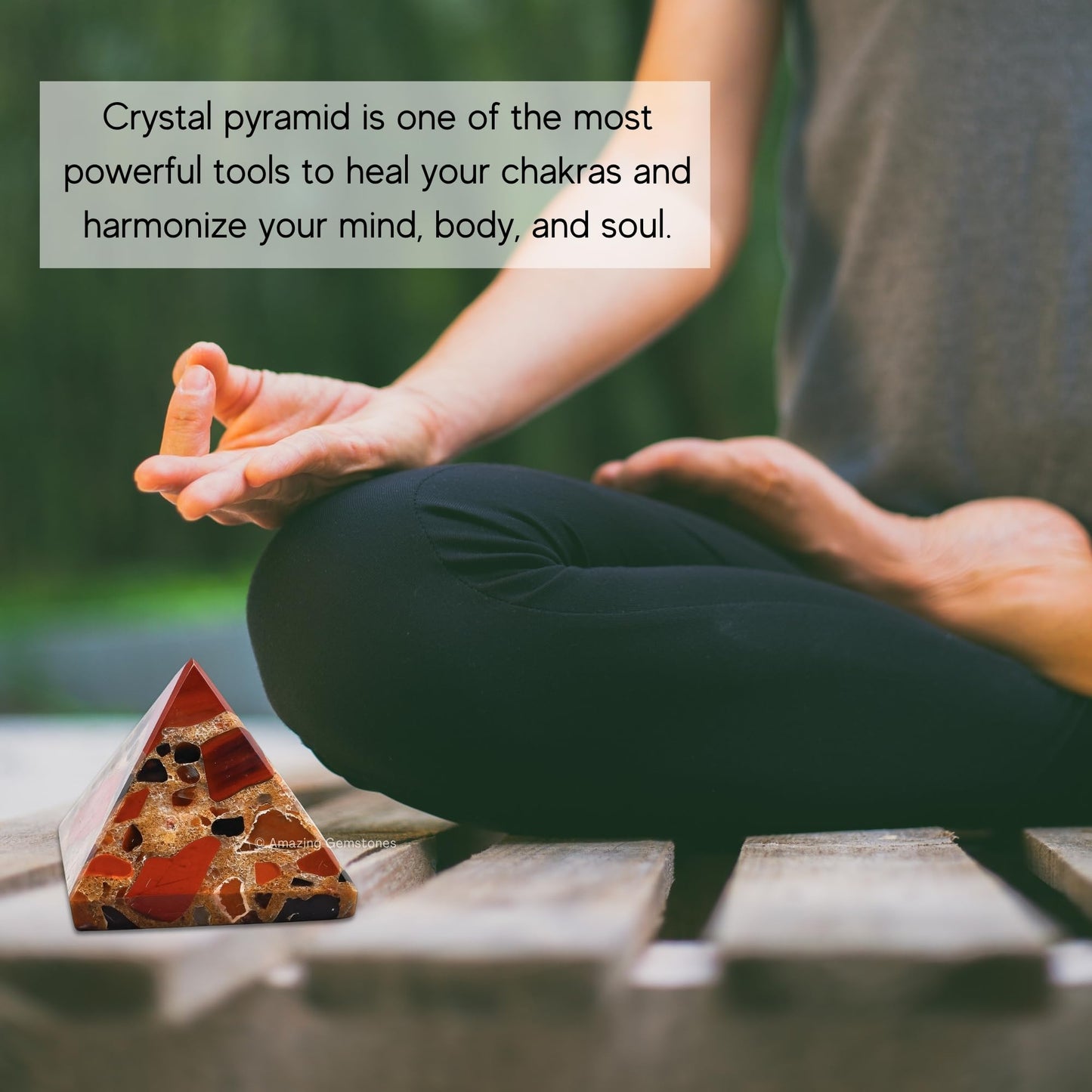 Amazing Gemstone Spotted Jasper Pyramid Crystal Healing Stones - 2" Great Pyramid Figurine of Natural Stone Pyramid for Meditation, Reiki, Chakra Balancing and Crystal Pyramids Grid