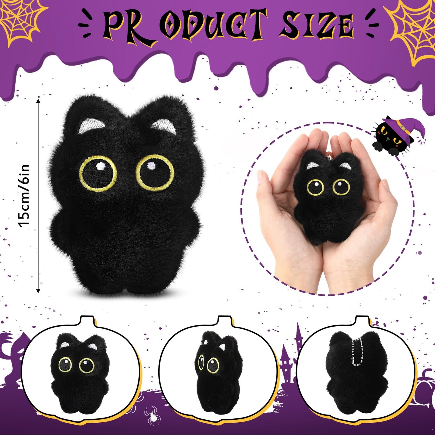 Zomiboo 9 Pcs Cat Stuffed Animals Bulk Mini Plush Cat Stuffed Kitten Soft Doll Plush Toys for DIY Keychain Classroom School Animals Pet Party Favors(Adorable Style)