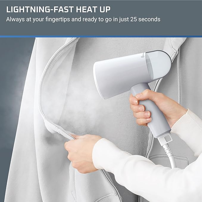 Rowenta, Steamer for Clothes, Travel Steam Handheld Steamer, 2.3 Oz Tank Capacity, Foldable, Easy Steam, 1100 Watts, Ironing, Gray Clothes Steamer, Vacation Essentials, Travel Must Have, DR1011