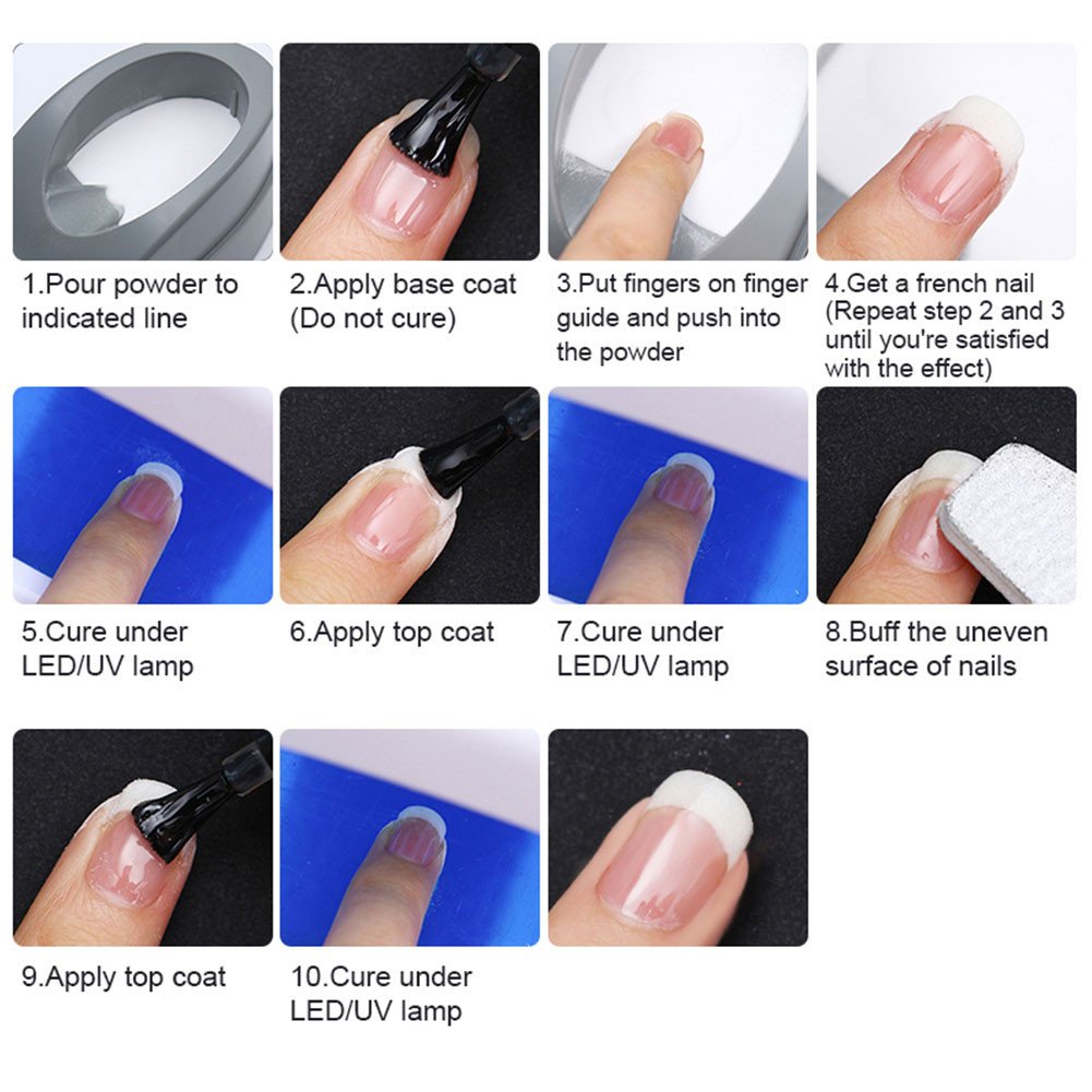 2 Colors French Dip Nail Container Smile Line Maker French Nail Art Manicure Tools(Gray)