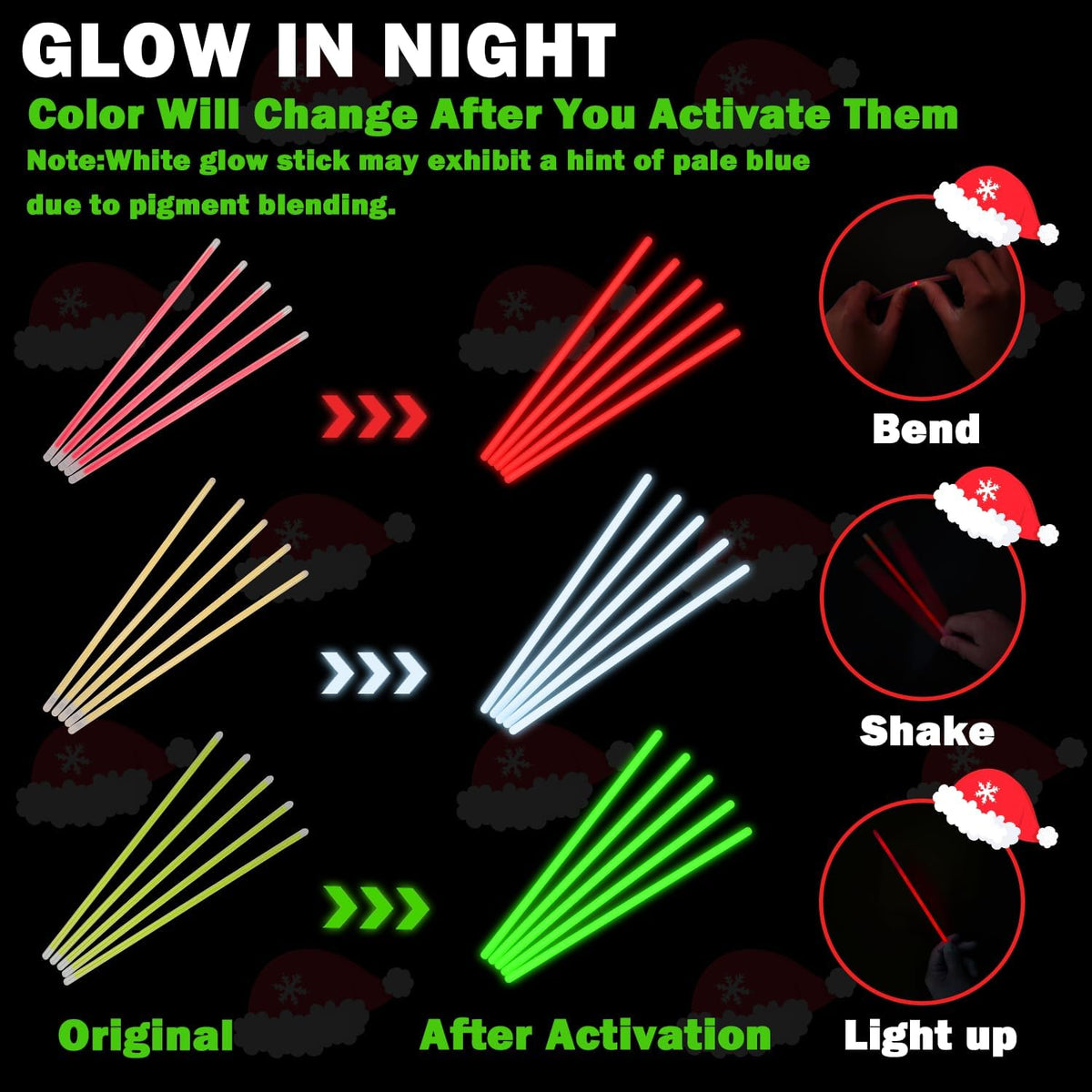Bulk Christmas Party Favors Supplies for Kids 300 PCS,Christmas Glow Sticks Toys Gifts for Toddlers,Light up Accessories Necklace & Bracelets,Holiday Decor Class Carnival Games Giveaways for Boy Girl