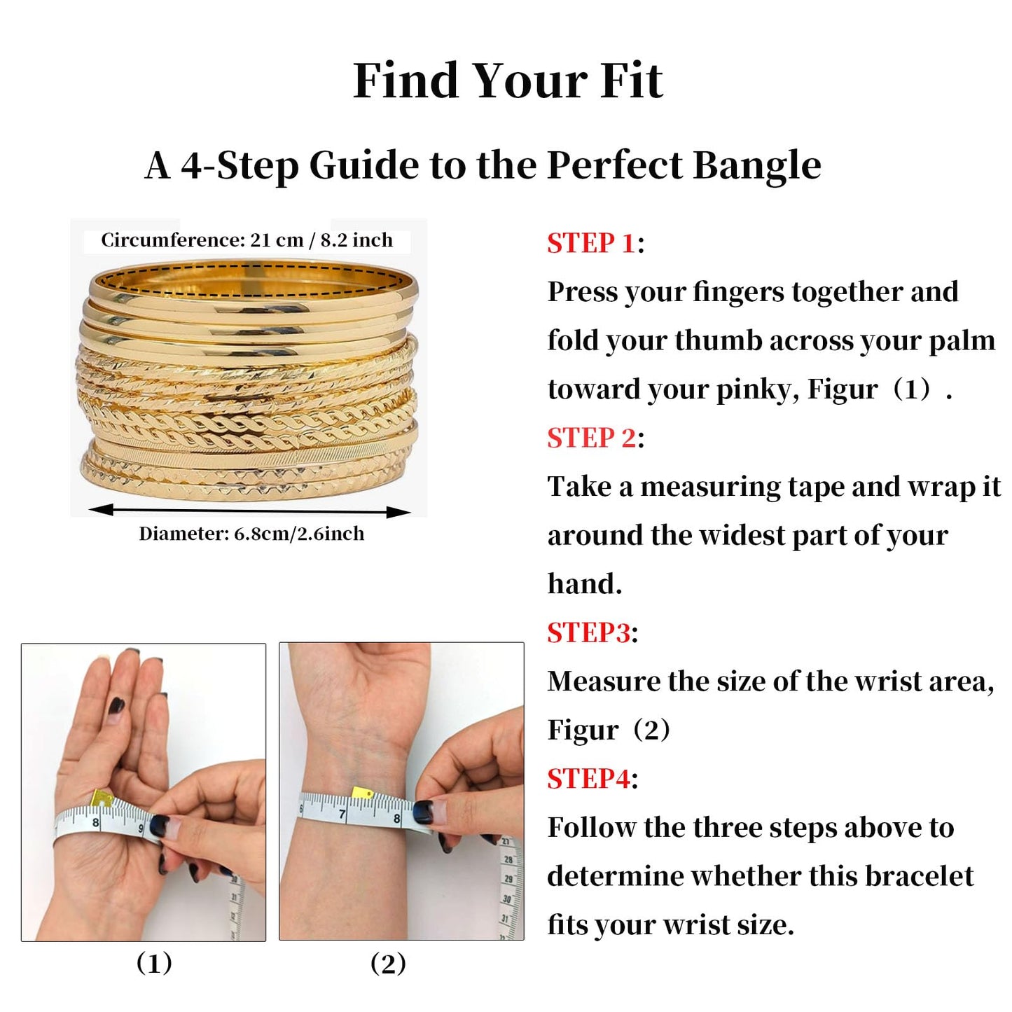 FUNOJOY Bangle Bracelets for Women,14K Gold Plated Boho Indian Multi Stackable Bangles For Women Jewelry Gifts
