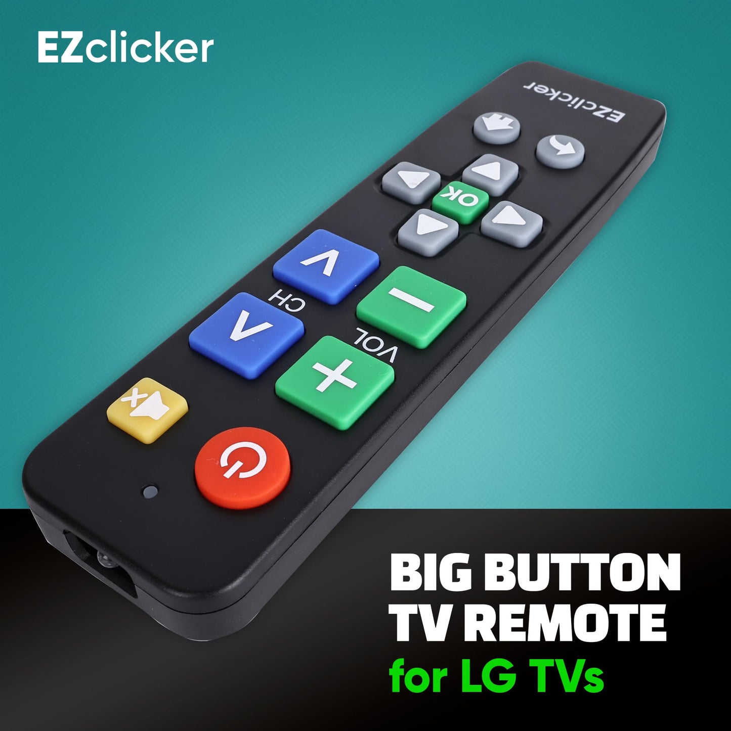 LG Replacement TV Remote Compatible with LG TV's ONLY (Black) Big Button, Simplified and Easy to Use (2xAAA Batteries not Included)
