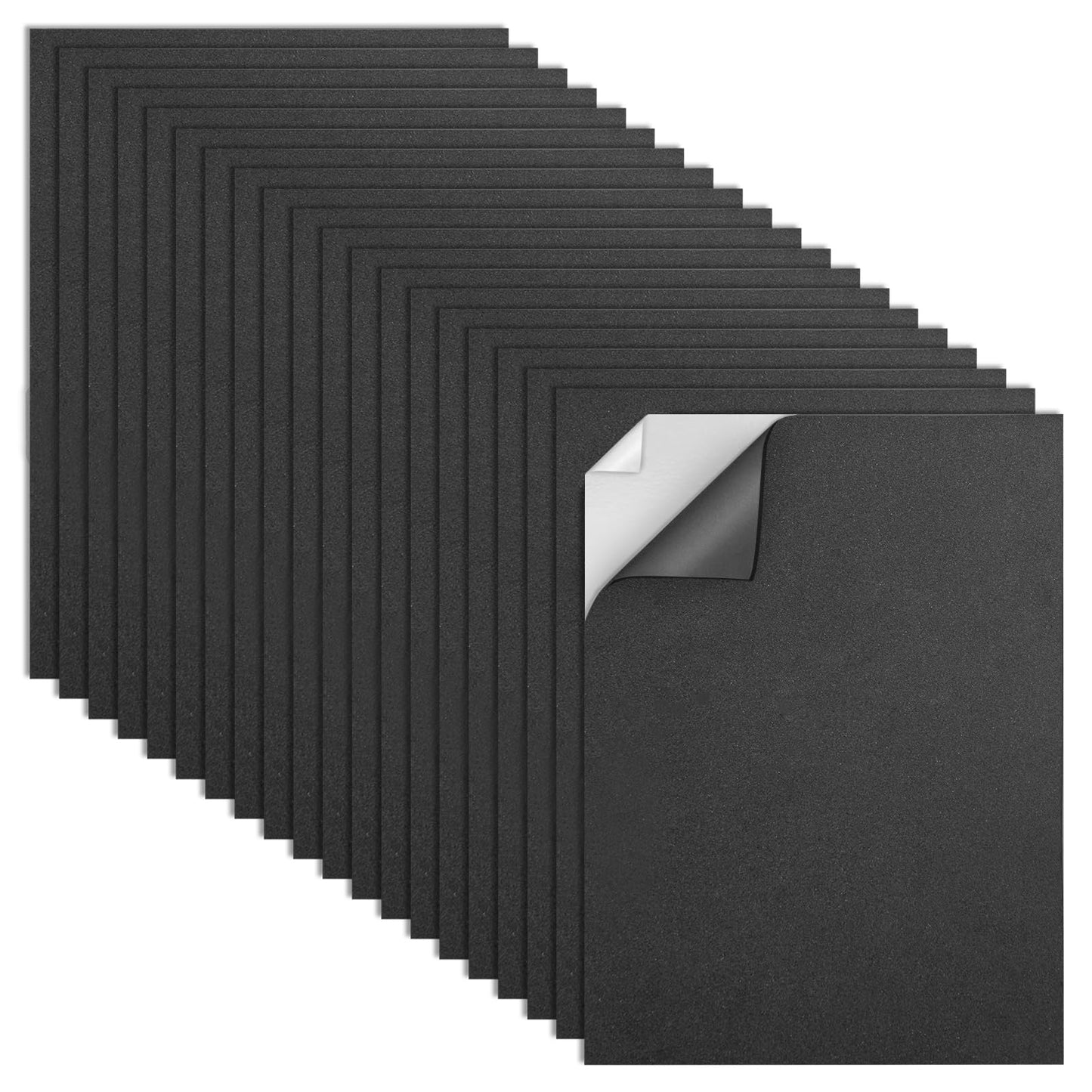 MEARCOOH 20-Pack Self Adhesive Foam Sheets, Black 2mm Sticky Eva Foam Paper 9x12 Inch for Crafts Cardmaking Photo Frames Classroom Scrapbooking