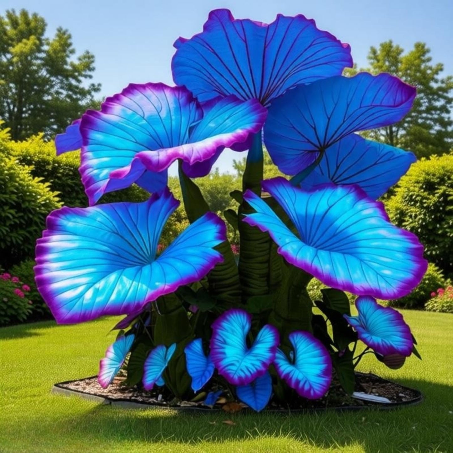 EDRHTJG Elephant Ear Tropical Leaf Art Decor for Outdoor Garden Patio Natural Rich Gradients (6)