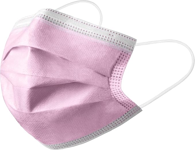 Hygenix Pink 3ply Disposable Face Masks PFE 99% Filter Quality Tested by a US lab(Pack of 50 Pcs)