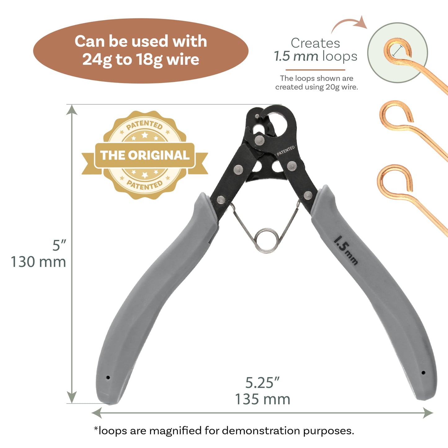 The Beadsmith Original One Step Looper – Create and Trim Consistent 1.5 mm Loops for Jewelry Making, Use With 24-18g Craft Wire (Patented)