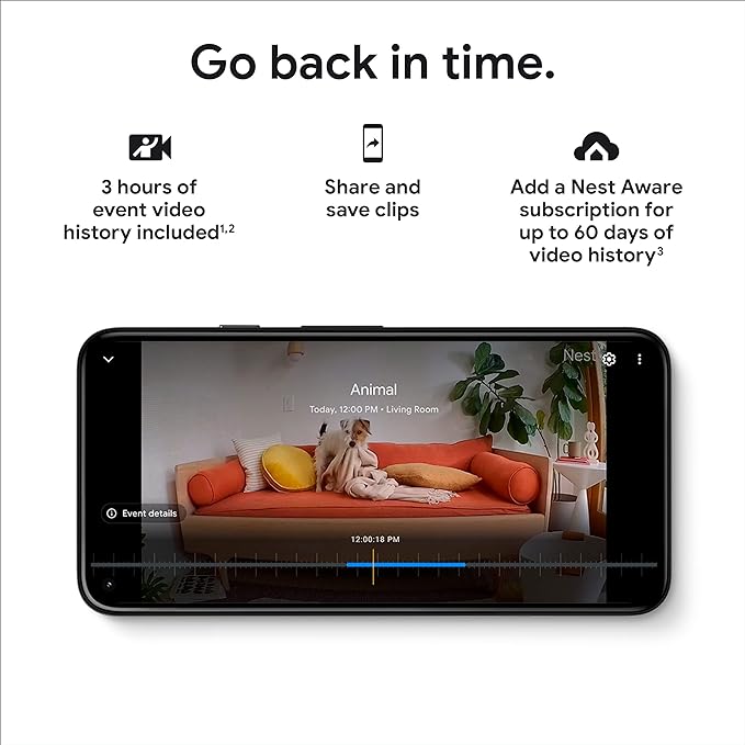 Google Nest Security Cam (Wired) - 2nd Generation - Linen, 1080p, Motion Only