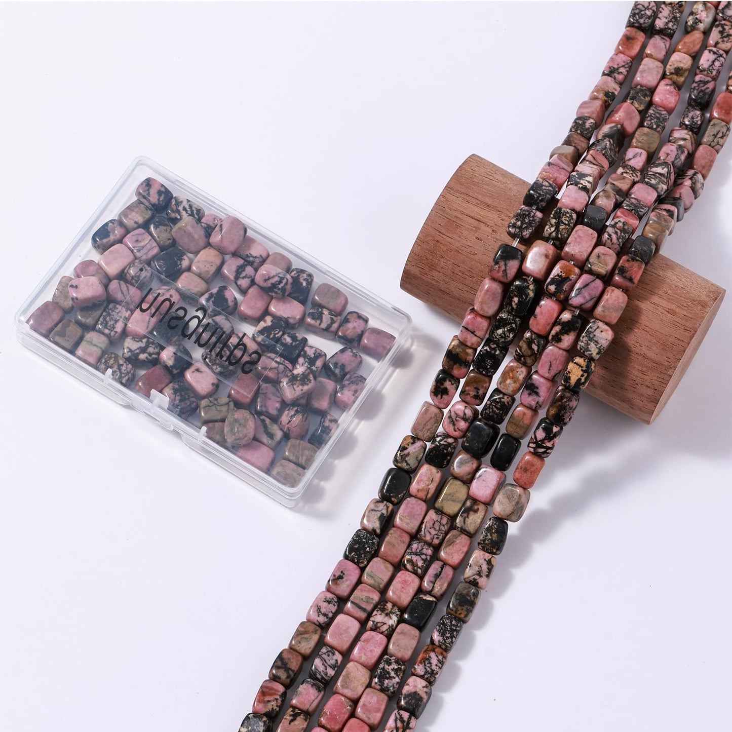 Natural Large Rhodochrosite Cube Stone Beads 8x11mm 38cm/str Loose Semi Gemstone Stone Square Beads for Making Bracelets Necklace