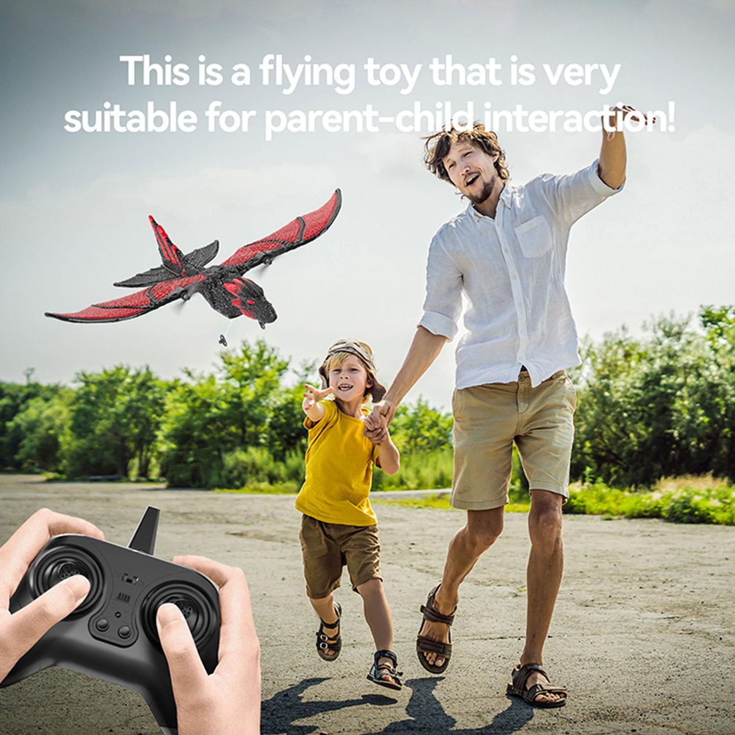 DEERC RC Dragon Plane for Kids Remote Control Airplane Toy, 2CH 6-axis Easy to Fly Foam Aircraft for Boys Beginner 8-12, Glider Stabilizer RTF Stunt Jet