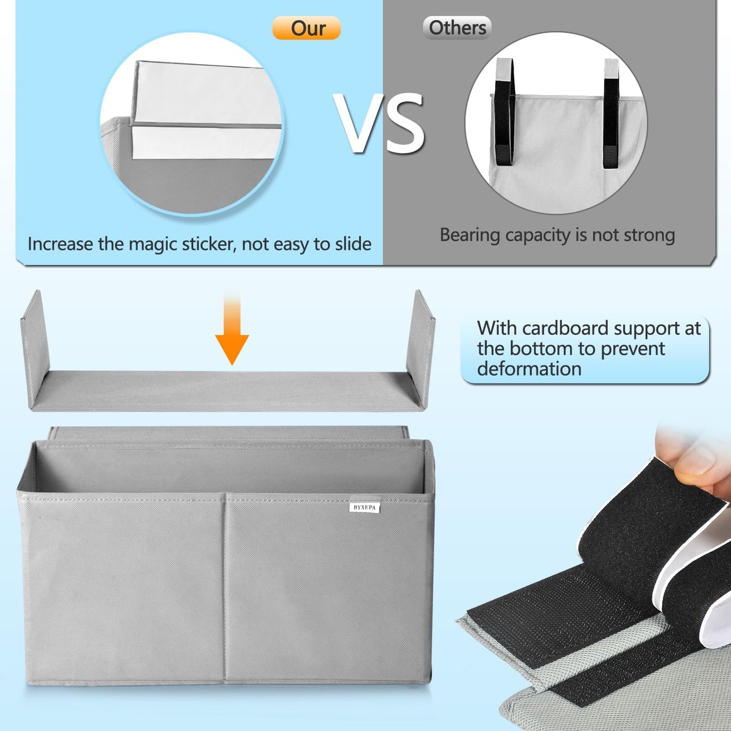 BYXEPA Desk Storage Bag, Table Storage Organizer For Computer, Gaming Desk, Dorm, Study Work Table (Grey)