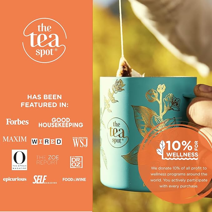 The Tea Spot Blood Orange Smoothie Herbal Tea | Blend of Rooibos Tea, Orange Peel, Hibiscus, Rosehips, Rose Petals, Safflowers, and Vanilla Flavors | Caffeine-Free 15 Tea Bags