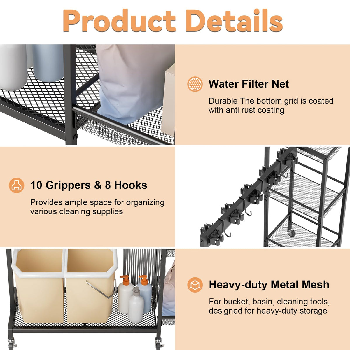Broom Holder Cleaning Supplies Organizer