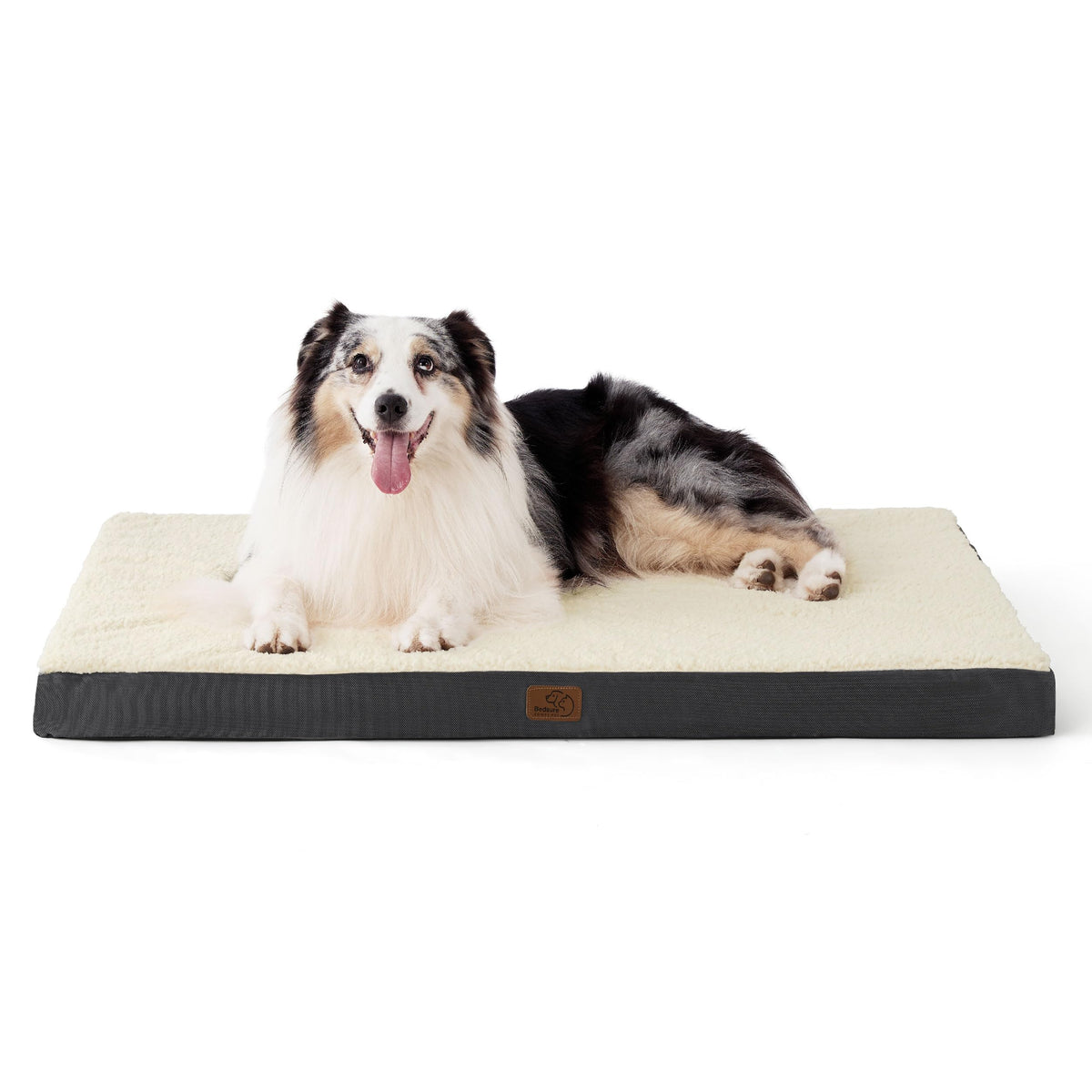 Bedsure Small Dog Bed, Cat Puppy Bed with Comfy Sherpa, 24"x16" Dark Grey
