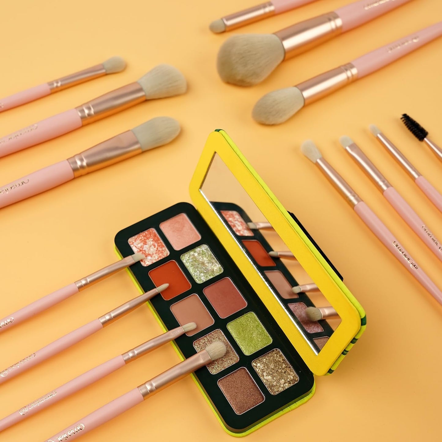 OMANIAC 20Pcs Makeup Brush Set Professional - Cruelty-Free Beauty Gift Kit for Beginners & Women - Premium Synthetic Foundation Eyeshadow Blending Face Powder Brushes with Travel Case (Pink)