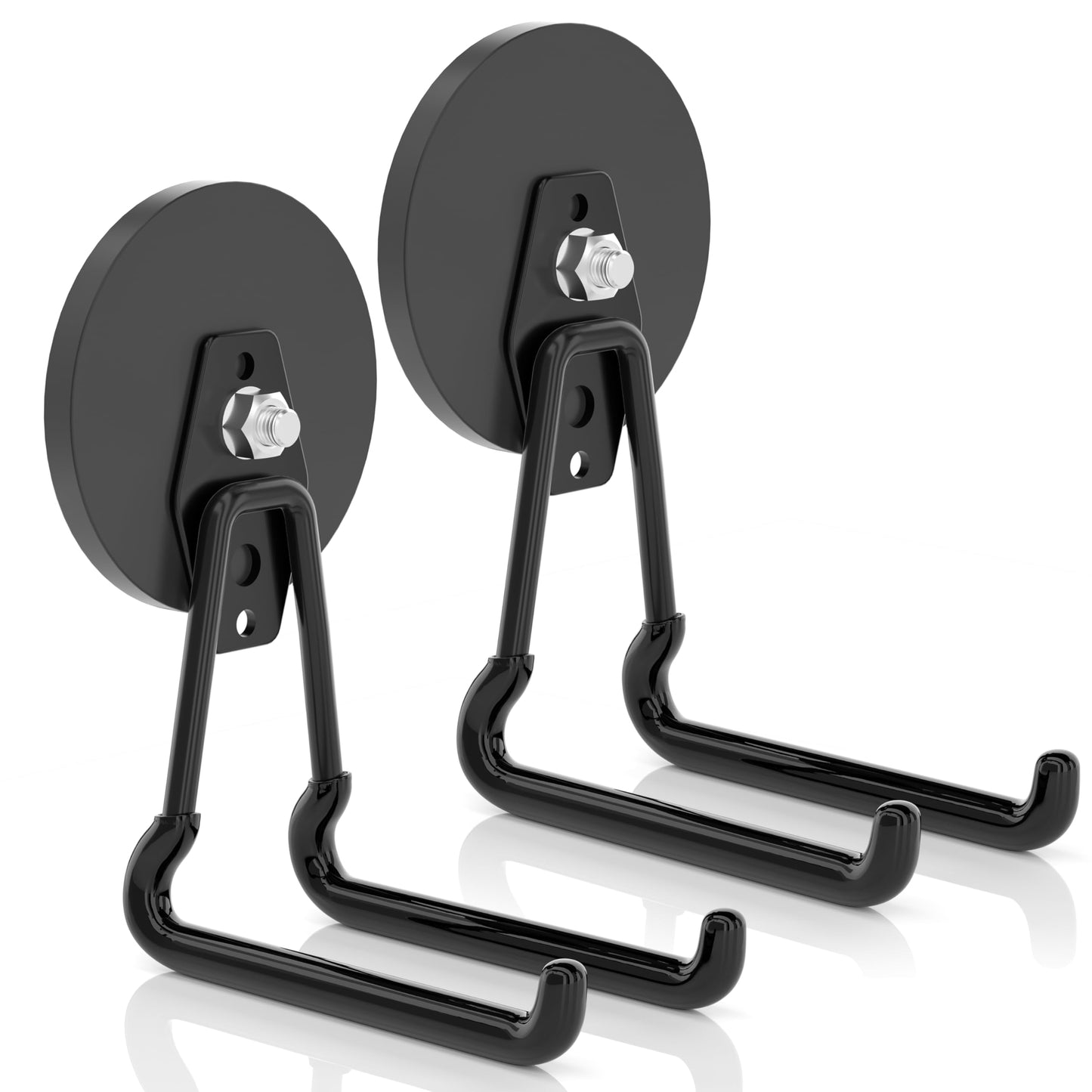 ENUODA Strong Magnetic Hooks Heavy Duty Upgraded Large Magnet Garage Hooks, Magnetic Tool Holder for Container, Locker, Container, Garden Tool, Toolbox, Power Tool, Broom, 2PCS