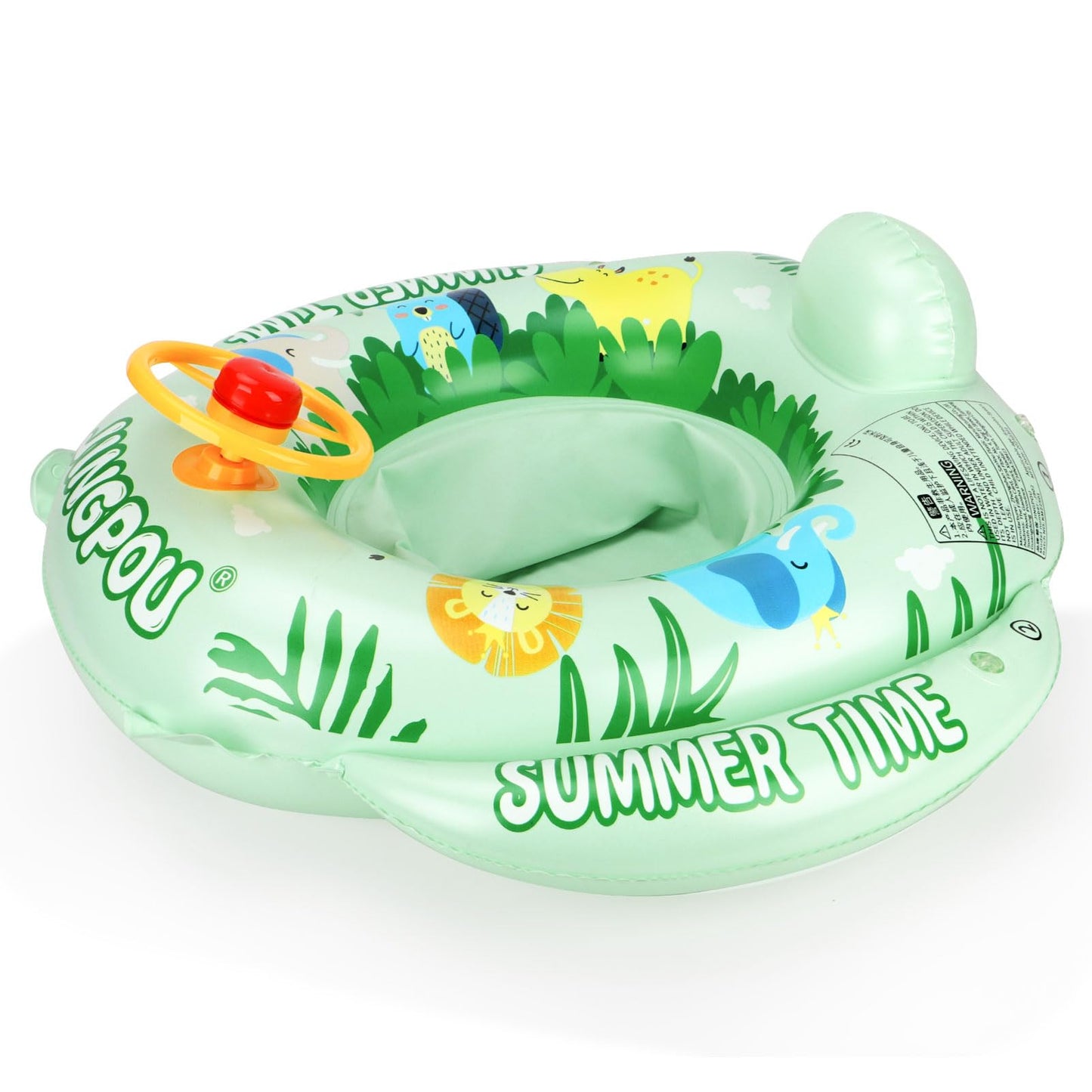 Inflatable Baby Swim Safe Seat Float Ring Toddler Pool Float with Seat Boat Inflatable Ride-on Swimming Pool Toys for Kids Outdoor(Green)
