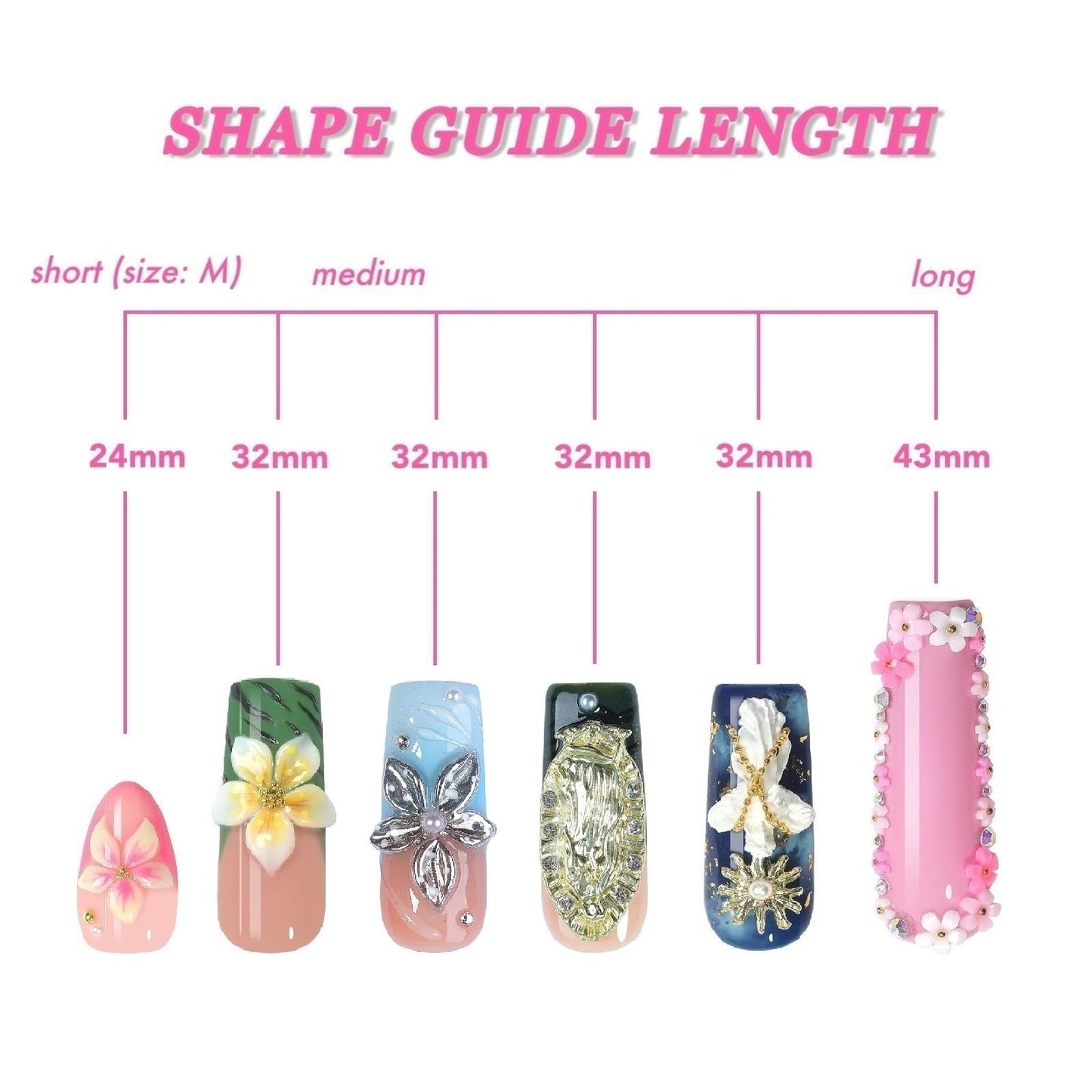 Green Jelly Acrylic Square Press-On Nails 10pcs, Handmade Gradient Glossy Tips with 3D Flower & Butterfly Art, And White Swirl Design Full Cover Nail Set – Appife