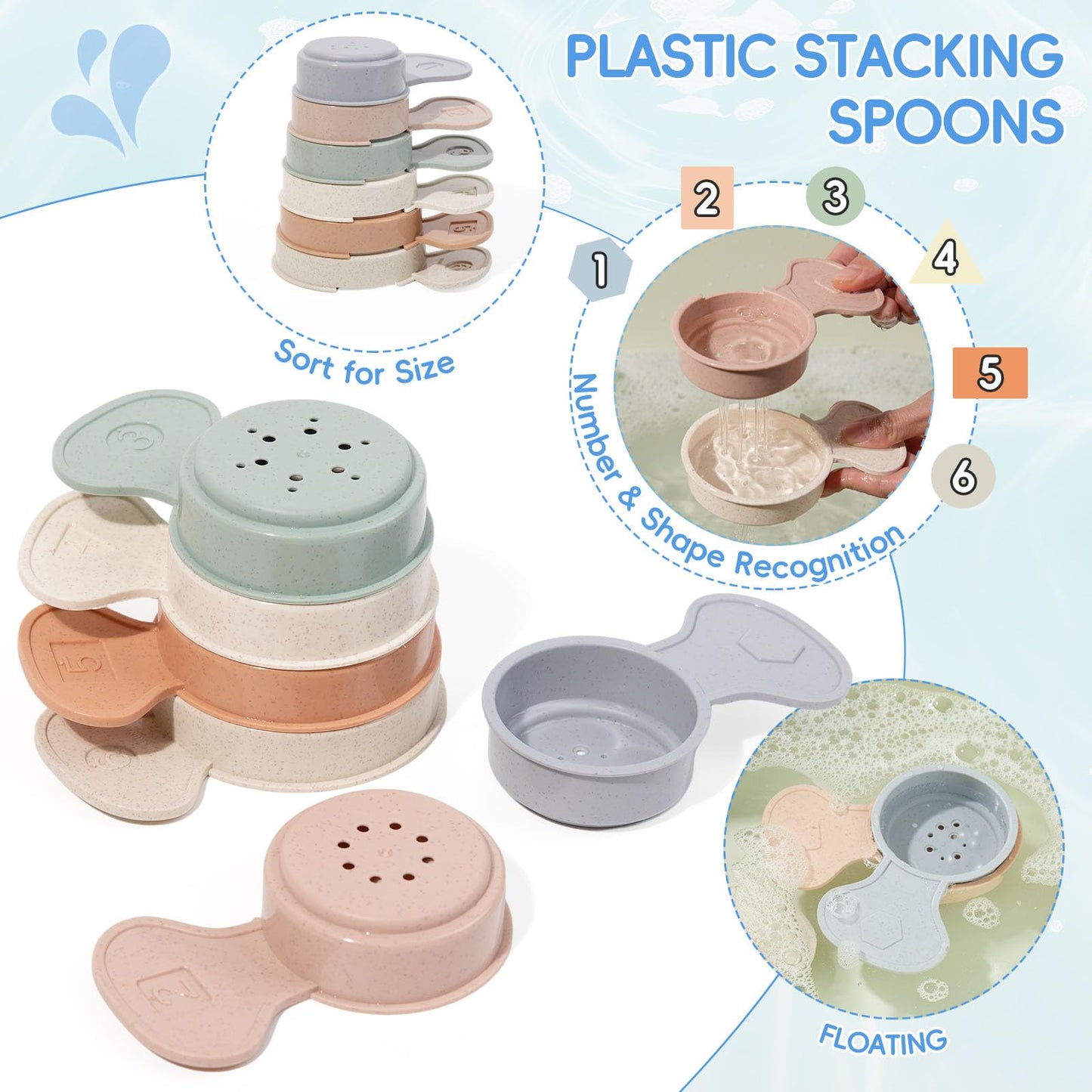 Baby Bath Toys 16 Pack Easy-Clean & Squeezable Silicone Bath Toys for Babies 6-12 Months Mold Free Bath Toys Toddlers 2-4 Bathtub Water Pool Toys