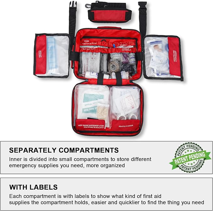 Premium 420 Piece Large First Aid Kit for Home, Car, Travel, Camping, Truck, Hiking, Sports, Office, Vehicle & Outdoor Emergencies - Emergency Medical Kits, Businesses & Home Medical Supplies