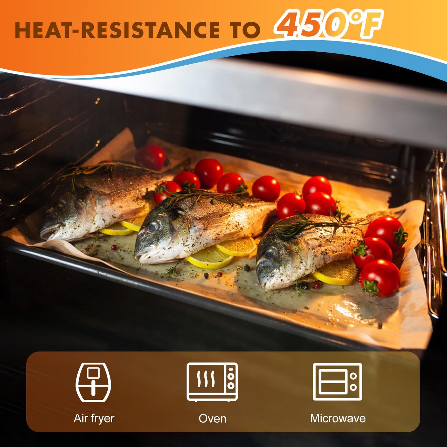Gladify 200Pcs 12"x 16" Unbleached Parchment Paper Sheets for Baking，Pre-cut Half Baking Parchment Paper, No-Stick & No-Leak Heavy Duty Cooking Paper for Air Fryer, Oven, Wrap Bread