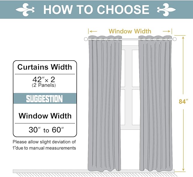 ChrisDowa Grommet Blackout Curtains for Bedroom and Living Room - 2 Panels Set Thermal Insulated Room Darkening Curtains (Royal Blue, 42W x 84L)