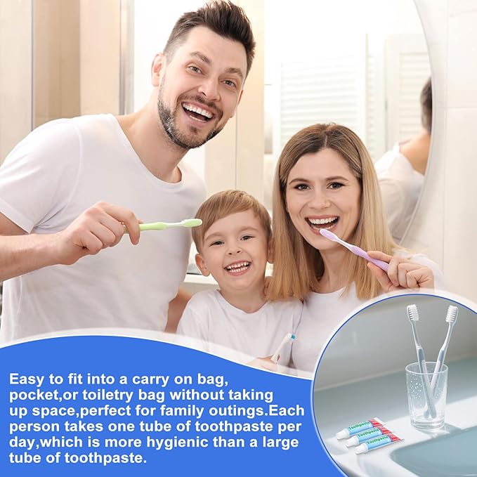 0.28oz Small Toothpaste Travel Size Bulk,Mini Toothpaste Travel,Mint Scent TSA Compliant for Hotel Camping Gym Office School Homeless 60