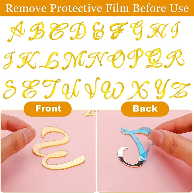 Gold Acrylic Alphabet Cake Topper Set