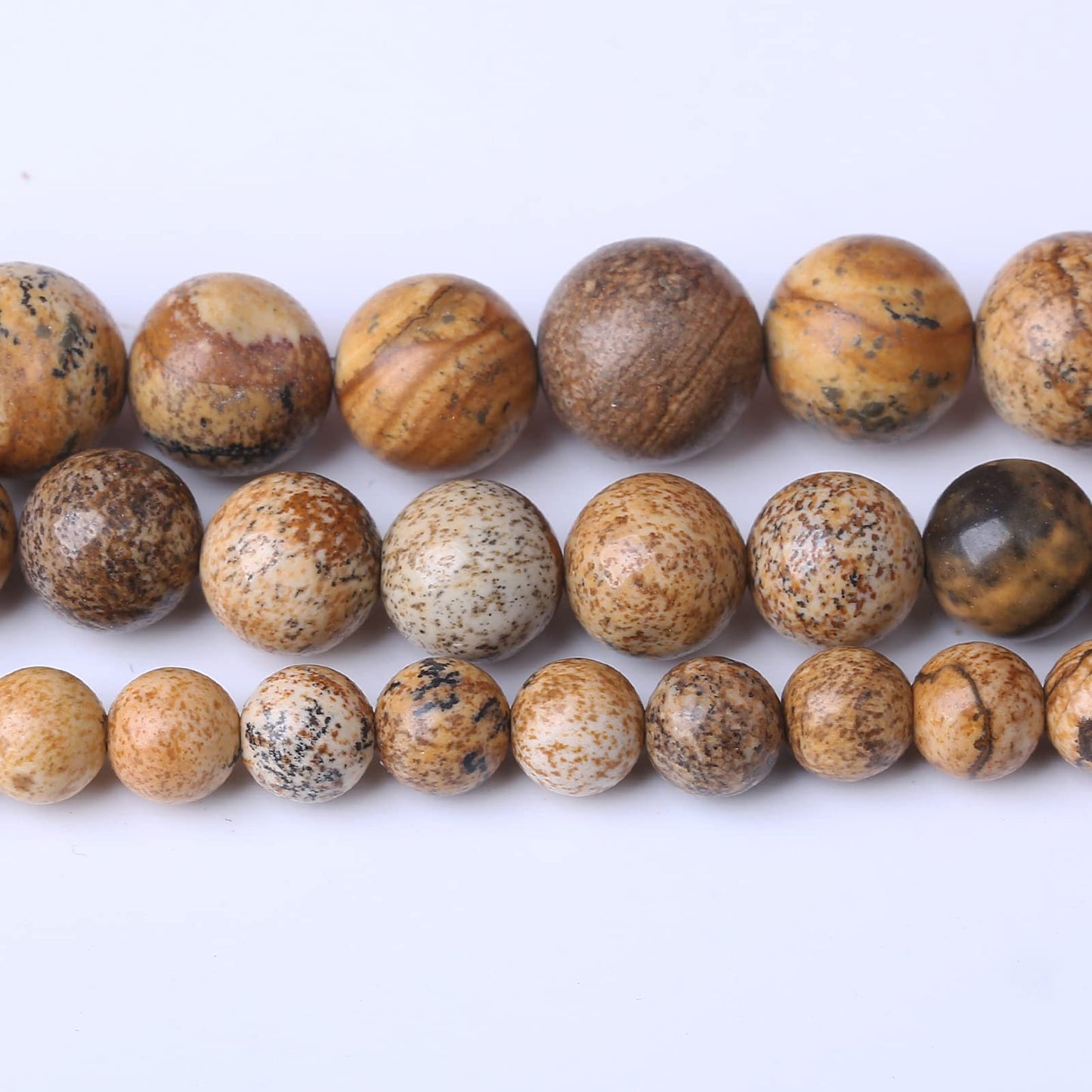 90PCS 4MM Pictures Jaspers Stone Beads Natural Gemstone Bead Crystal Healing Energy Jewelry Making DIY 15 inches