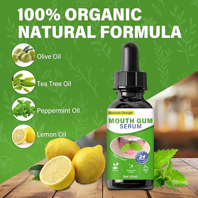 Gum Restore Drops - Advanced Repair for Receding Gums and Bad Breath, Mint Flavor, 2 Fl Oz