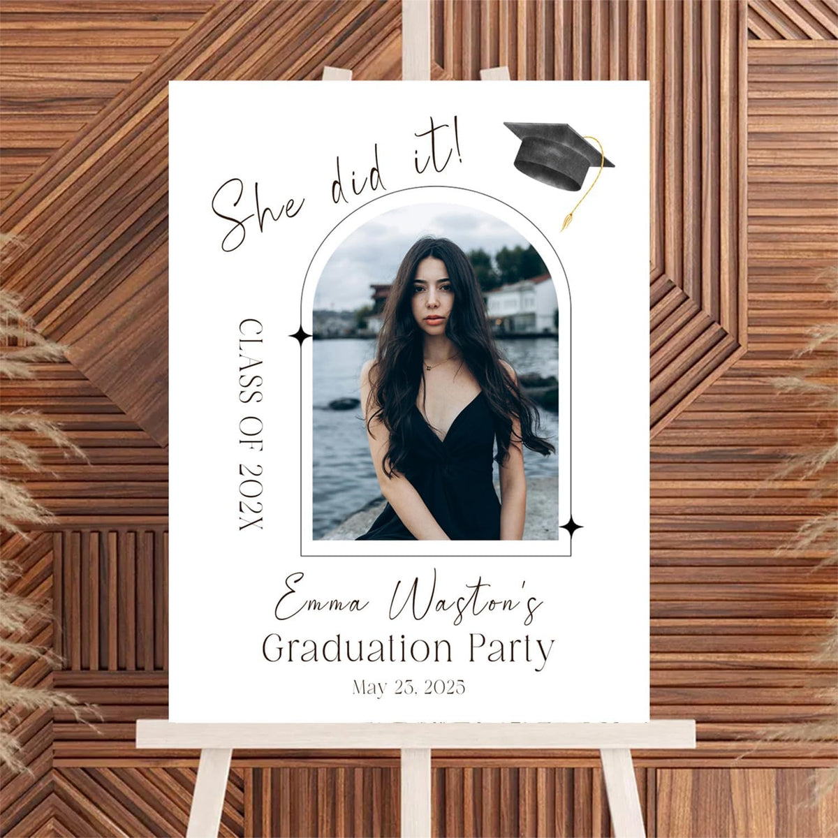 Personalized 2025 Graduation Party Welcome Sign, Minimalist Grads Decor, Class of 2025 Graduation Party Poster, Custom Graduation Party Sign, Congrats Grad Decorations Design 7