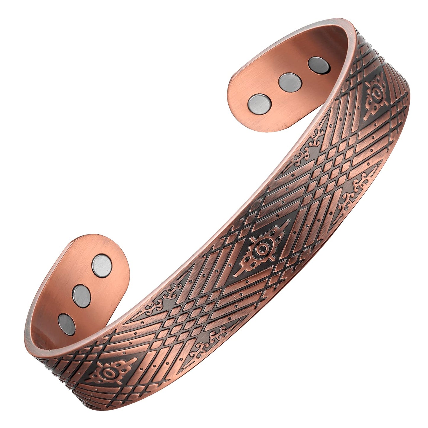 MagEnergy Copper Bracelet for Men, 99.9% Pure Copper Magnetic Bangle with Ultra Strength Magnets Large Adjustable Jewelry Gift Box