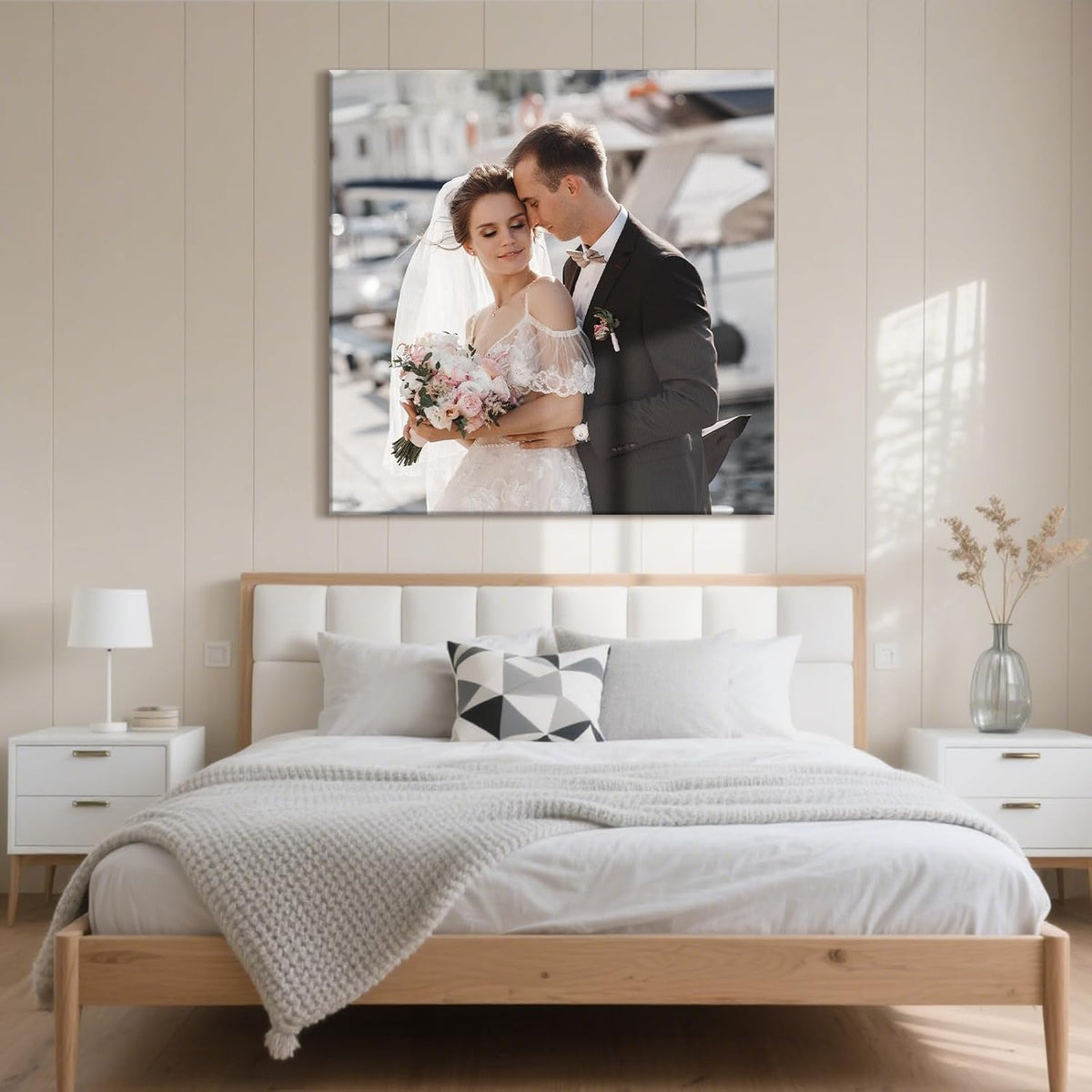 Personalized Custom Canvas Prints with Your Photos, Customized Picture Print, Transform Own Images Into Framed Wall Art Digitally Printed Photo to Canvas, Keepsakes Gifts for Family Home 8x8’’