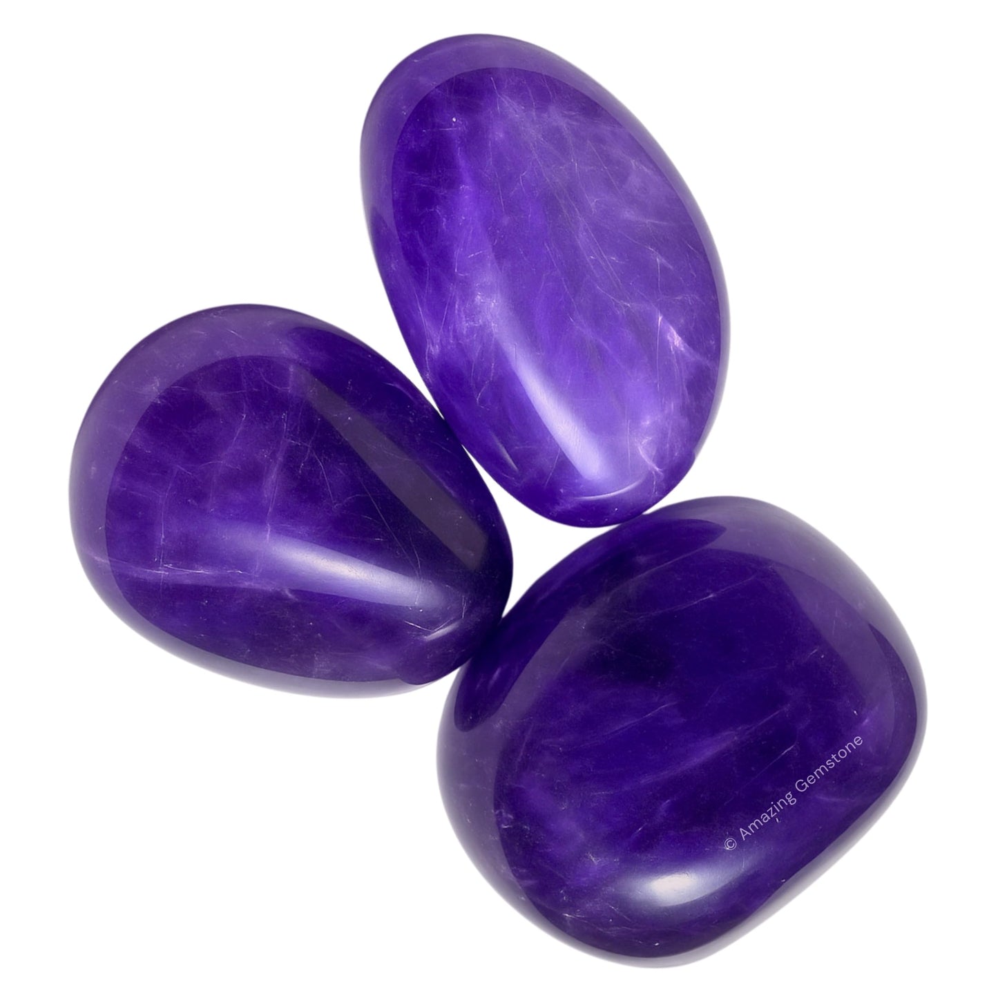 Amazing Gemstone Amethyst Crystal Tumbled Stones Polished Rocks - Natural Gem Stones for Healing - DIY Crystals for Protection (1 Piece)