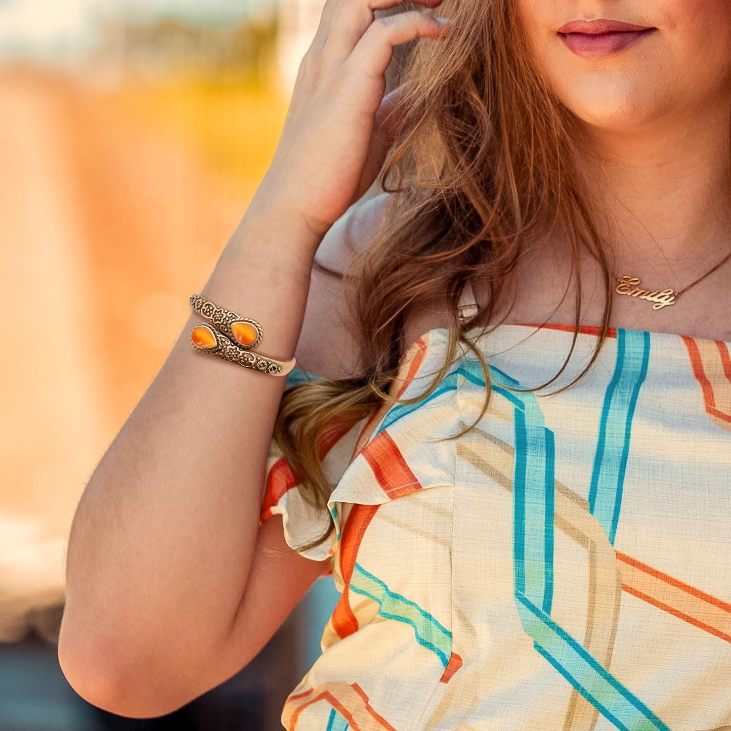 JEROOT Copper Bracelet for Women 99.99% Pure Solid Copper Magnetic Bracelet with Turquoise, Adjustable Cuff Elegant Jewelry Gift for Mom Wife